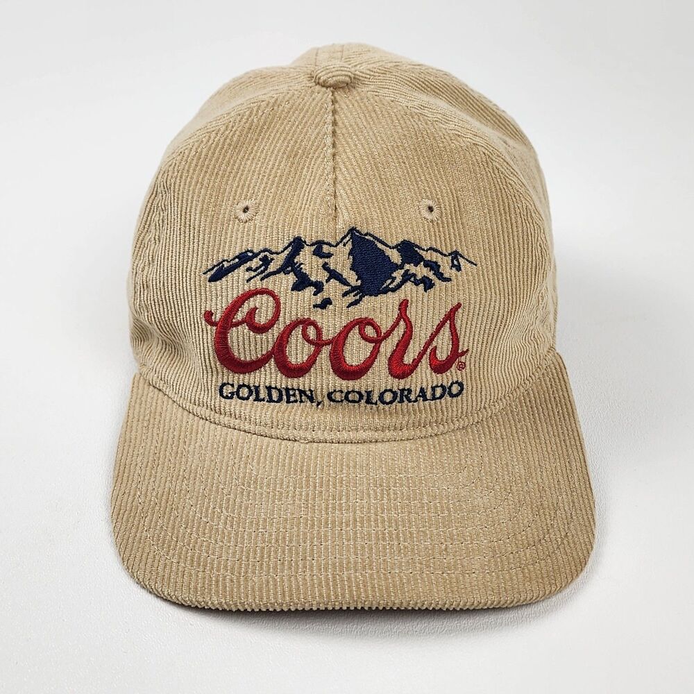 Coors Golden Colorado Corduroy Snapback Hat Beer Cap Tan Adult